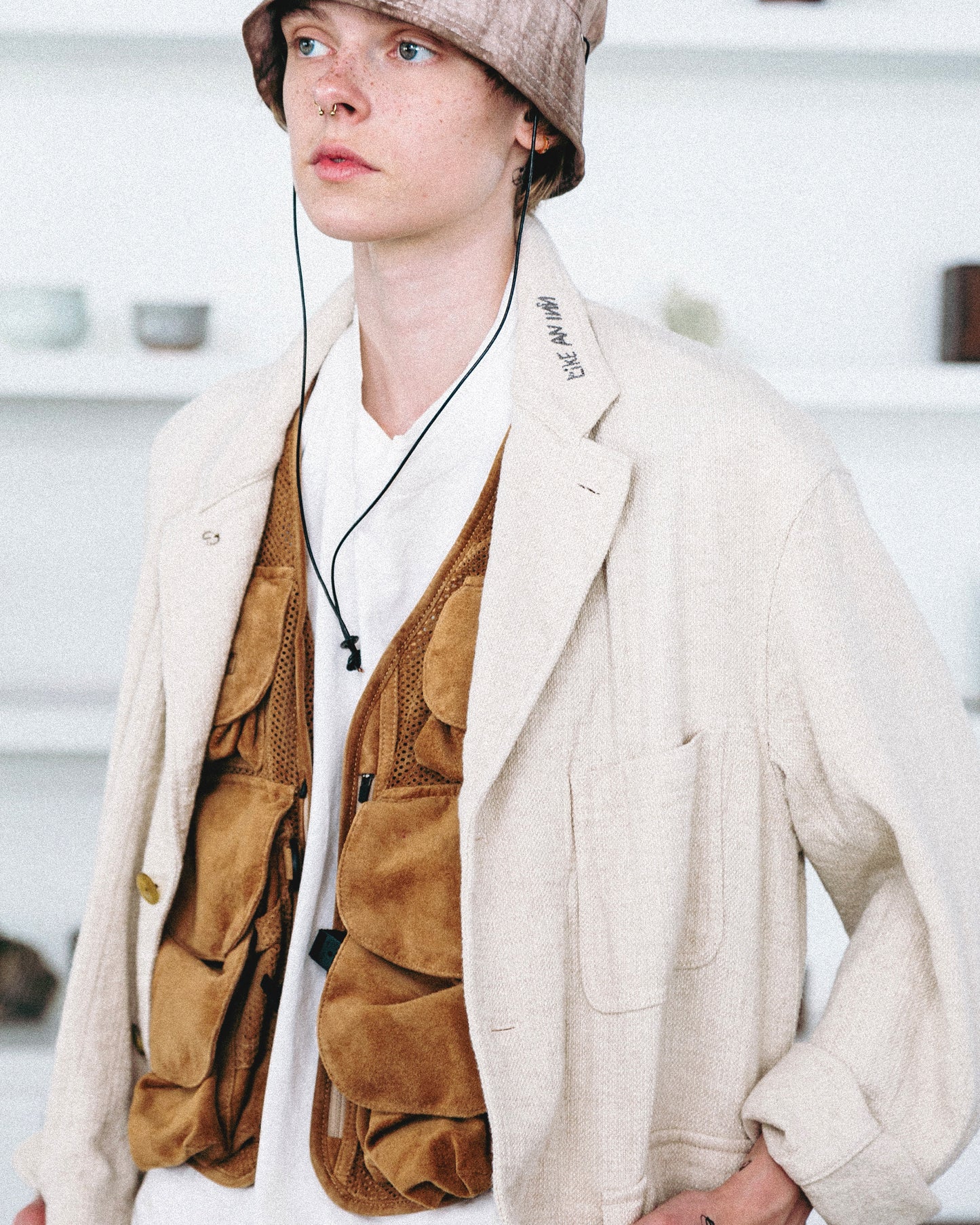 SUEDE MESH VEST