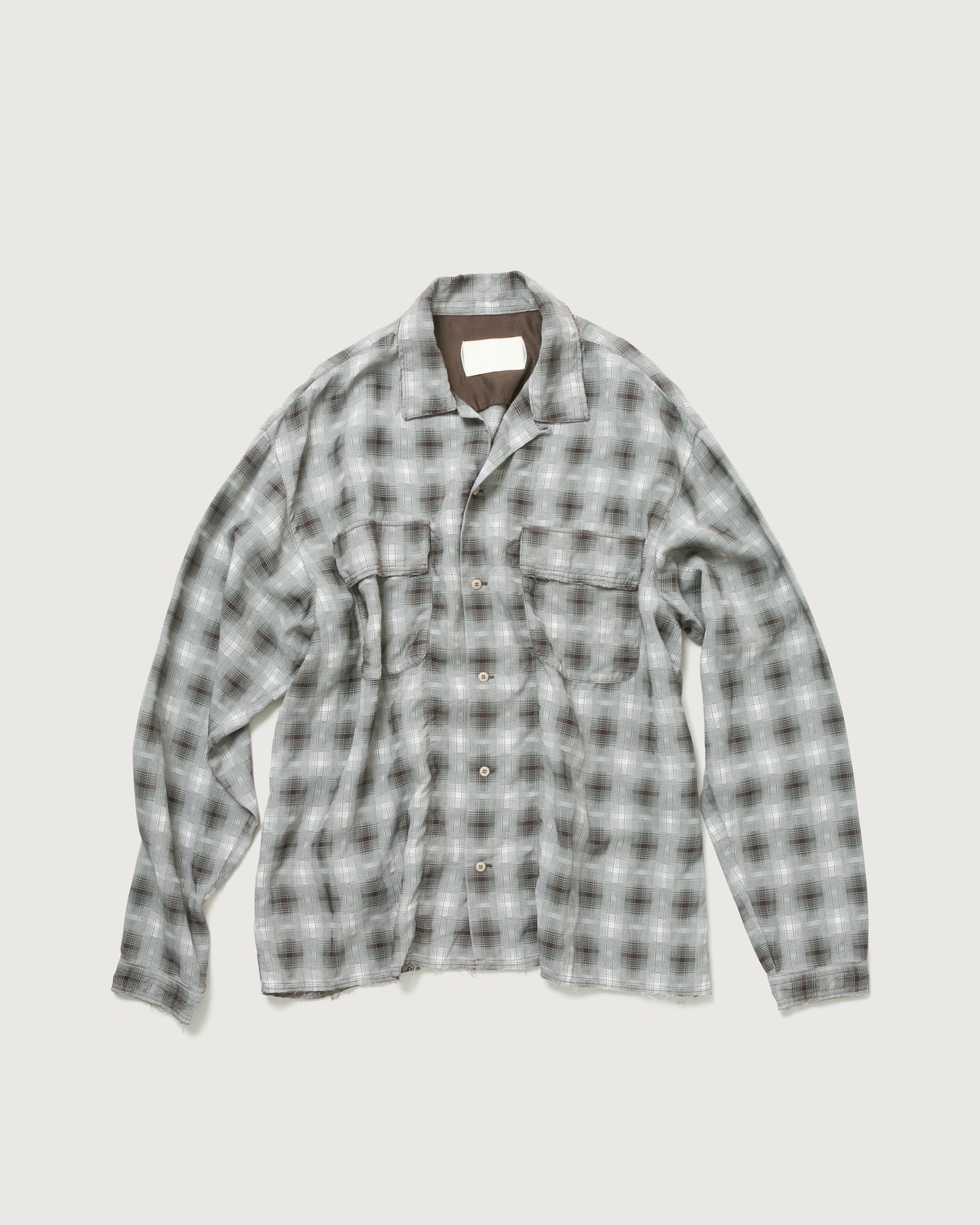 GARMENT-DYED CHECKED SHIRT