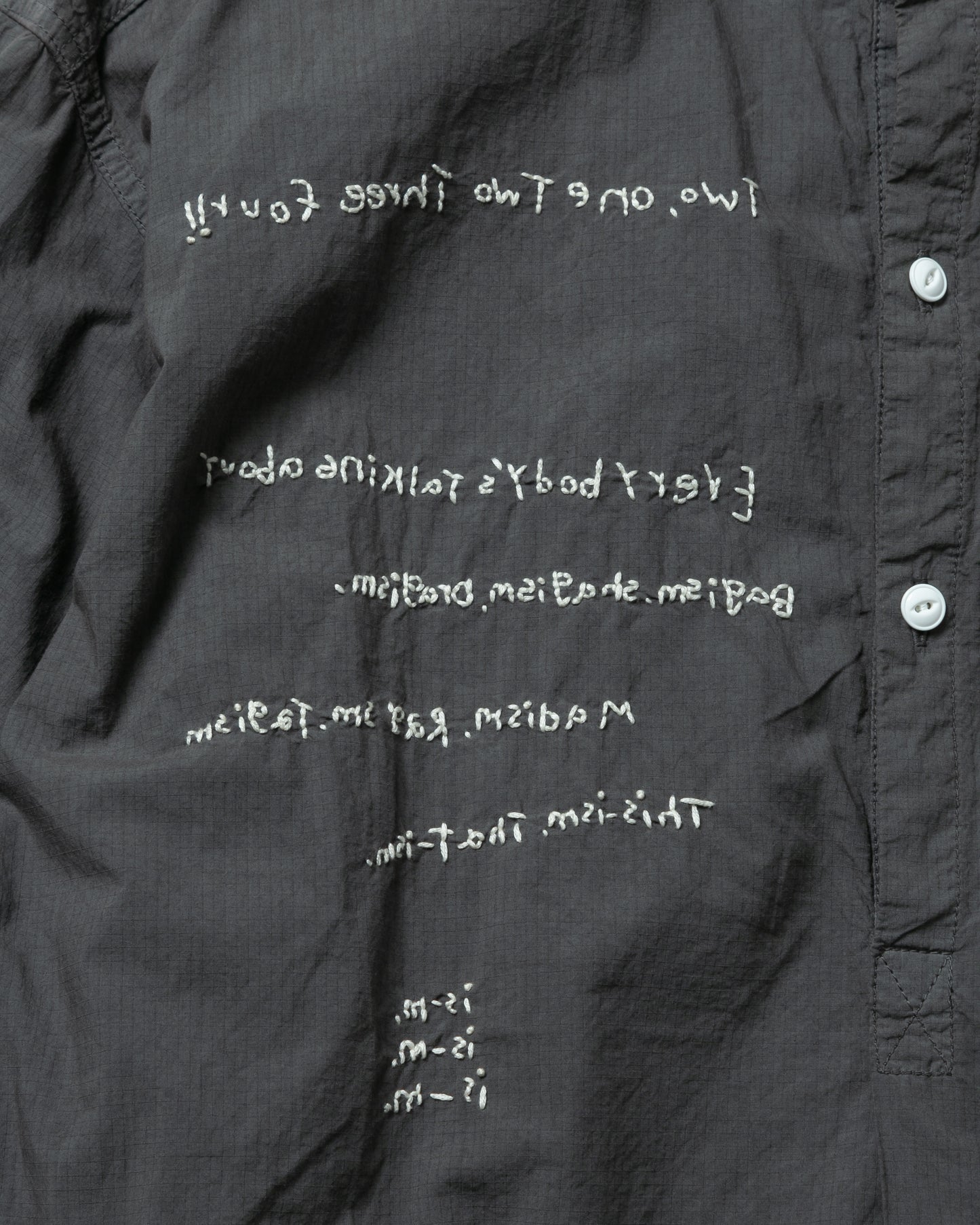 HAND-EMBROIDERED MESSAGE SHIRT (LIMITED)