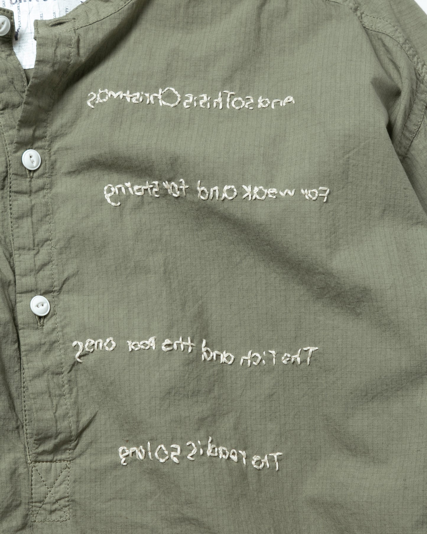 HAND-EMBROIDERED MESSAGE SHIRT (LIMITED)