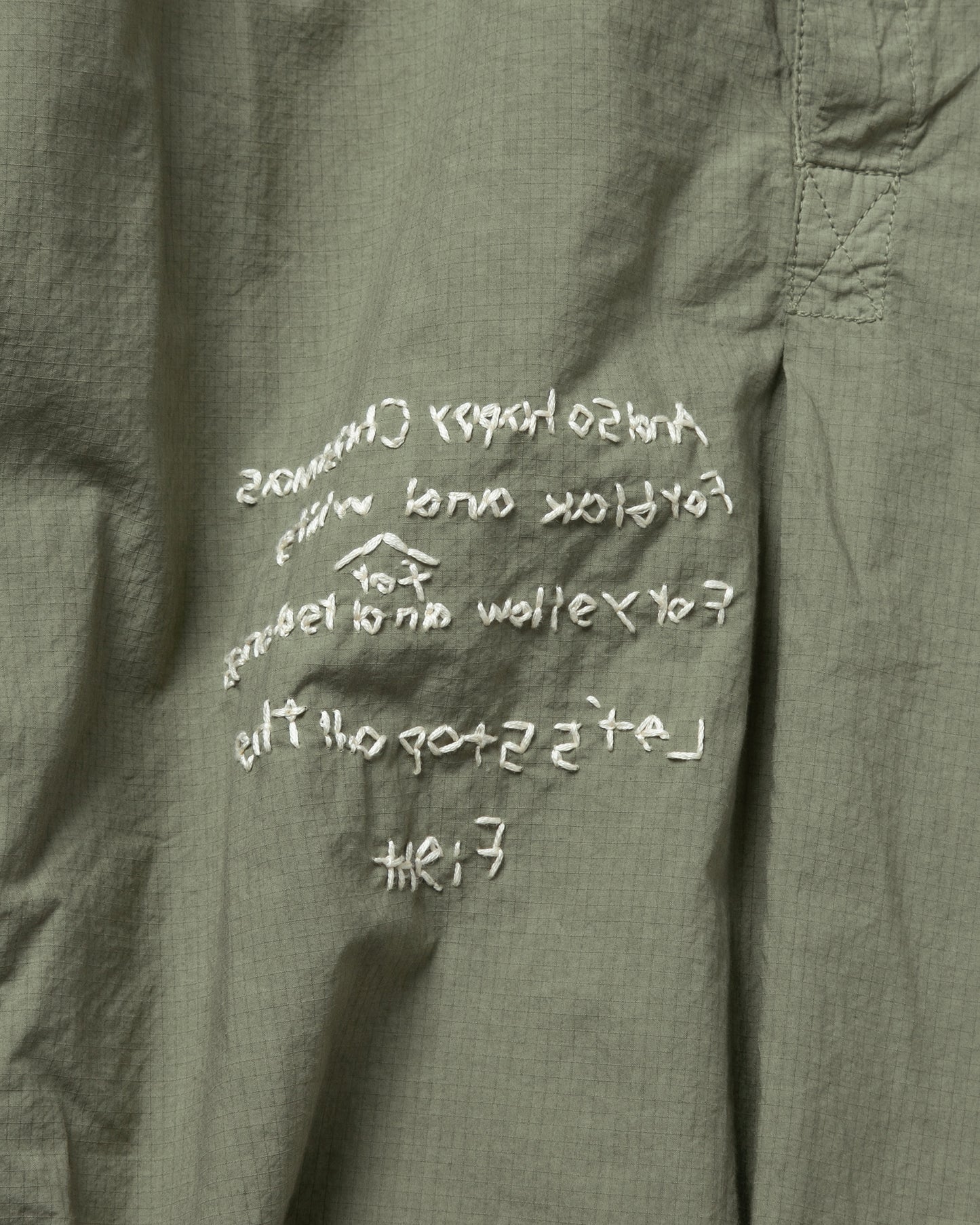 HAND-EMBROIDERED MESSAGE SHIRT (LIMITED)