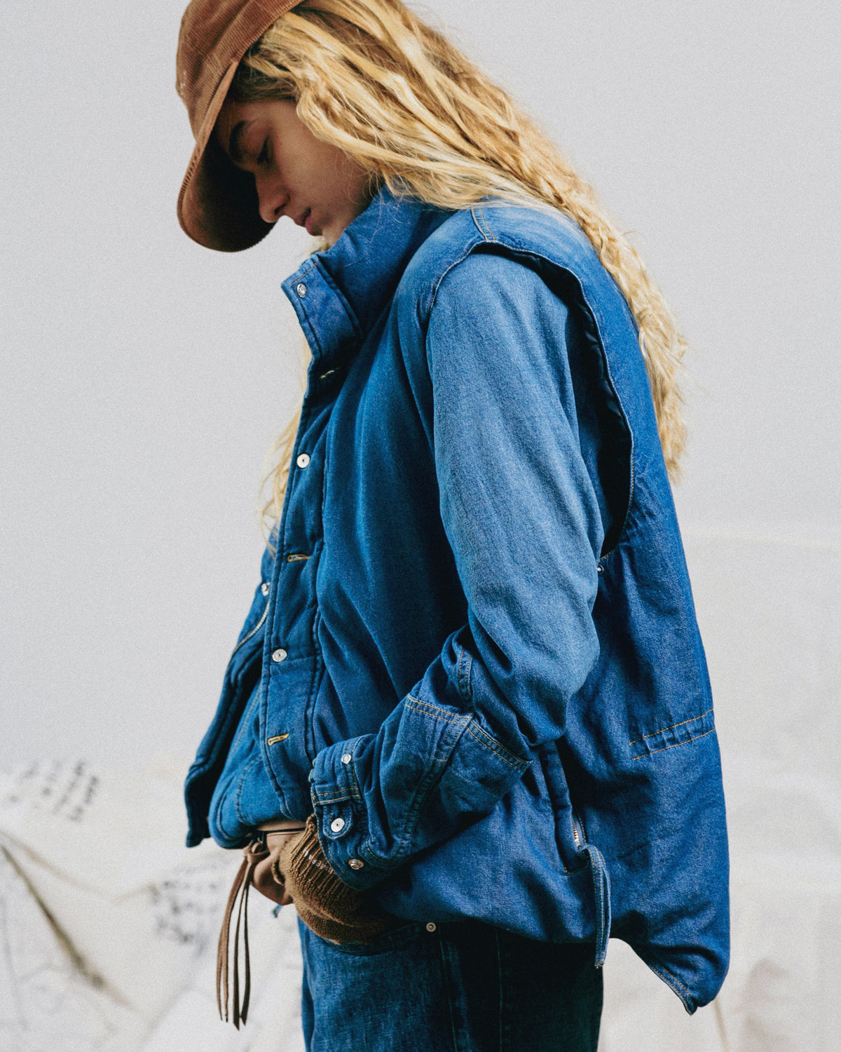 DENIM DOWN VEST