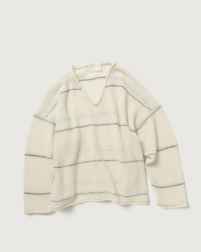 V-NECK LINE BORDER SWEATER – INNAT ONLINE STORE